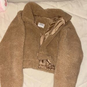 cropped fuzzy jacket